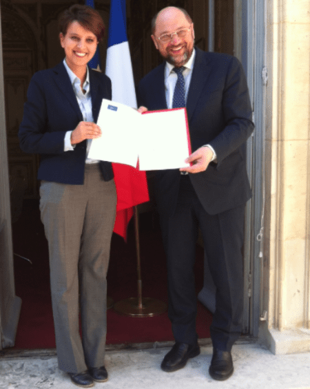 Martin Schulz & Women’s Rights Minister Najat Vallaud-Belkacem discuss a  More Equal Europe