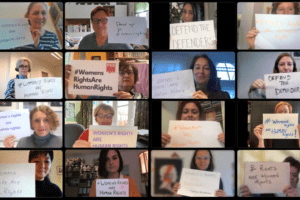 Members of the PES Women Executive meeting by videoconference, 9 December 2022