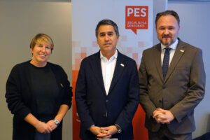 Pictured from left: Caroline Gennez, Belgium's Minister for Development Cooperation, Francisco André, Chair of the PES ministerial network and Portugal's Secretary of State for Foreign Affairs and Cooperation, and Dan Jørgensen, Denmark's Minister for Development Cooperation.