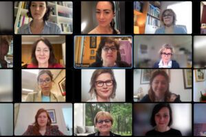 Members of the PES Women Executive meeting today by videoconference