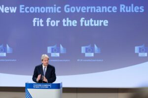 European Commissioner for the Economy, Paolo Gentiloni, speaking at the press conference on the review of the EU's economic governance framework, Brussels, Belgium. Photograph: EC - Audiovisual Service.