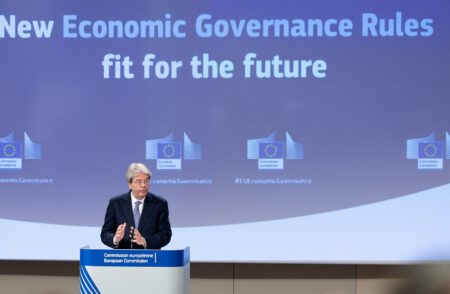 European Commissioner for the Economy, Paolo Gentiloni, speaking at the press conference on the review of the EU's economic governance framework, Brussels, Belgium. Photograph: EC - Audiovisual Service.