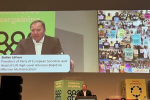 PES President speaking at the IndustriALL trade union conference in Cape Town, South Africa