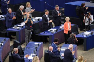 European Commission President Ursula von der Leyen at the plenary in Strasbourg after delivering the State of the Union Address 2023.