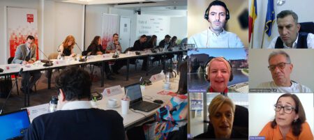 Members of the PES SEN meeting in person and online