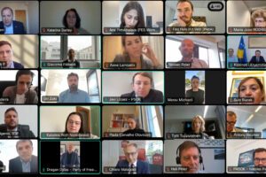Members of the PES Presidency meeting by videoconference