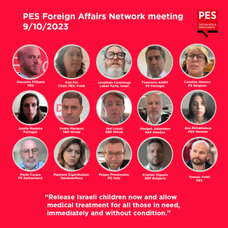 Members of the PES Foreign Policy Network meeting by videoconference