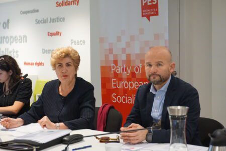 Maria João Rodrigues, Chair of the FEN and FEPS President; Yonnec Polet, PES Deputy Secretary General